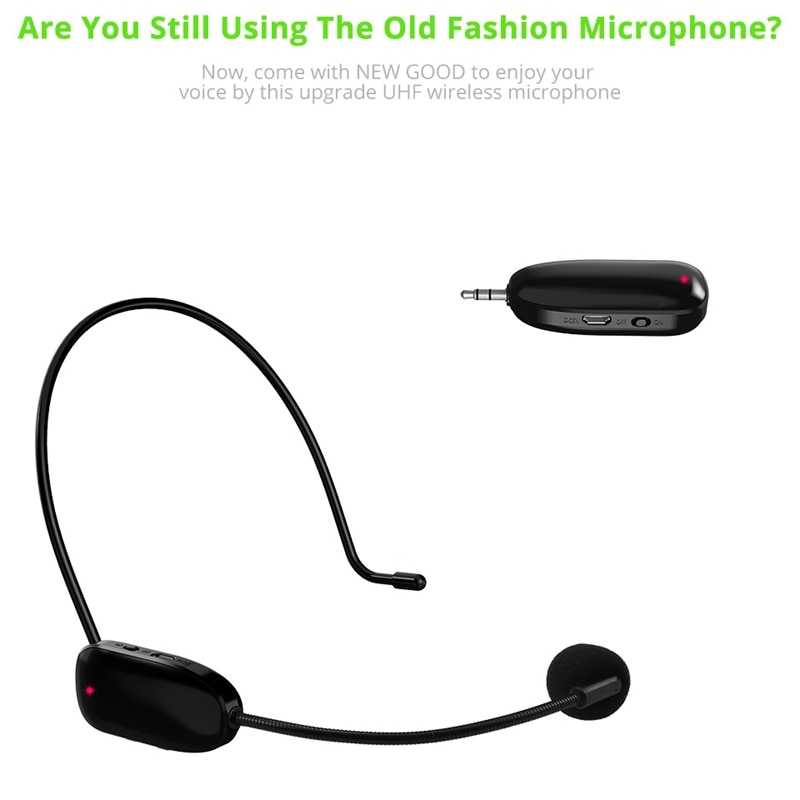 2 in 1 Handheld Uhf Draadloze Microfoon Professionele Hoofd-Wear Mic Voice Versterker voor Spraak Onderwijs
