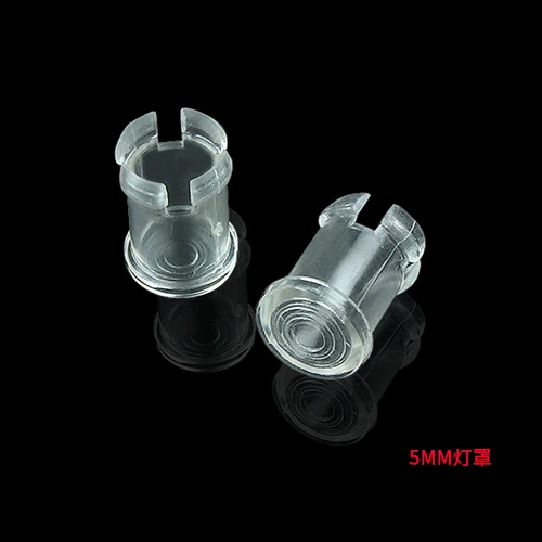 50 stks/partij 3MM 5mm LED Light Emitting Diode Lampenkap Lichtgeleider Lichtgeleider Cap Beschermhoes Led Transparante lamp Cap: Donkergrijs