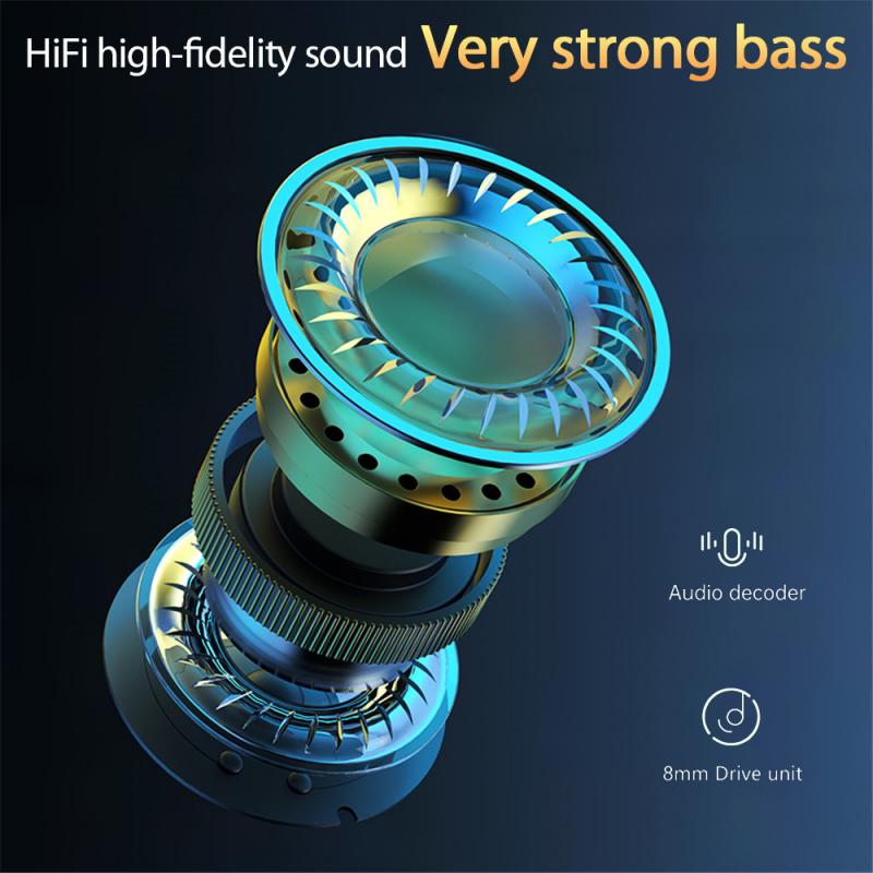 M5 TWS Wireless Headphones Bluetooth V5.1 HD LED Display One-button Control HIFI Stereo IPX6 Waterproof,for IPhone SAMUNG