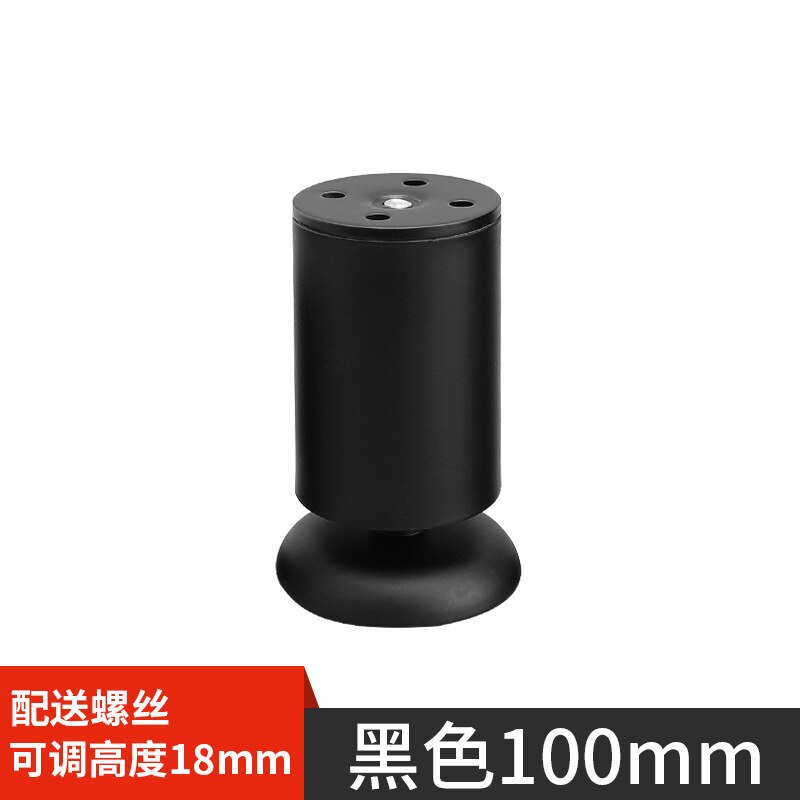 Pata ajustable de acero inoxidable de 6-20cm para mueble, mesa, escritorio, sofá, cama, cubierta de pie, refuerzo engrosado, pie de armario: 10 cm Black