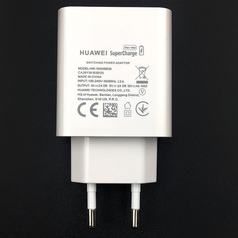 Huawei  p40 supercharge oplader originele snellaadadapter  eu 40w 5a c-kabel voor nova 7 p20 p30 pro mate 20 30 40 pro