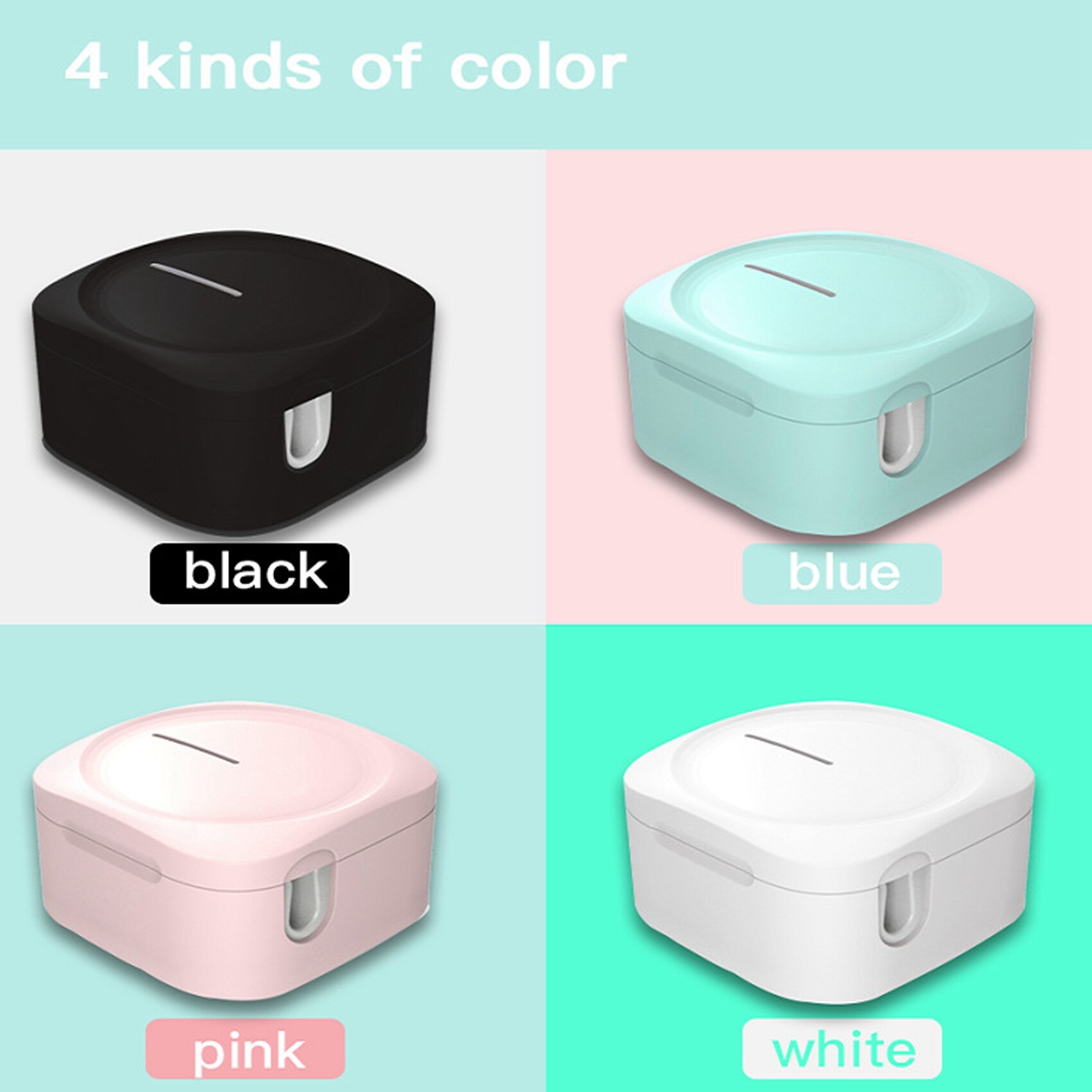 LED Portable Toothbrush Disinfection Box Without Plug-in and Wall-Mounted Sterilizings Toothbrush Holder