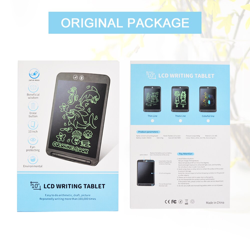 CHIPAL 10&quot; LCD Writing Drawing Tablets Electronic Digital Tablet Graphic Board Handwriting Erasable Pads + Pen for Kid Children