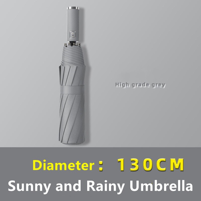 Paraguas plegable de gran tamaño para hombre, sombrilla de viaje a prueba de viento y resistente a la lluvia, 3 pliegues, 130cm