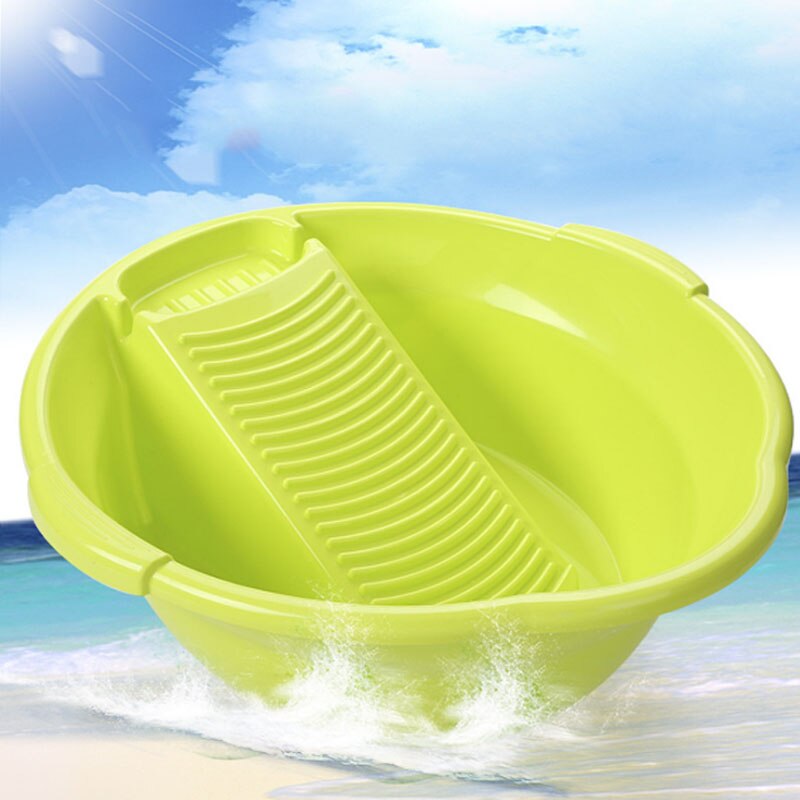 Large plastic wash basin with foam broom practical thickening baby underwear laundry tub convenient home supplies