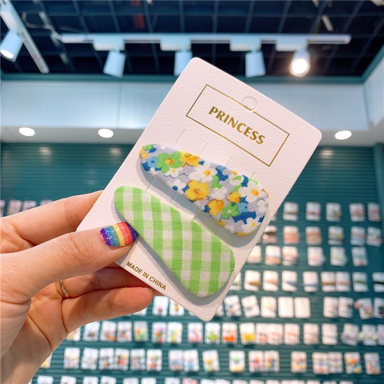 Koreaanse Kinderen Bloemenprint Haarspeld Meisje Bloem Bangle Side Haarspeld Baby Plaid Water Bb Clip: 6