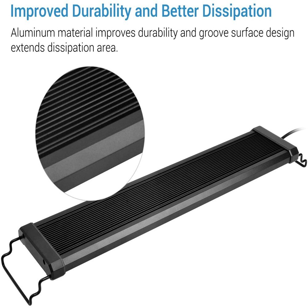 NICREW-luz de acuario clase Plus HO, lámpara de espectro completo, resistente al agua, para agua dulce, 53-75 cm, 24 W, 1030 LM
