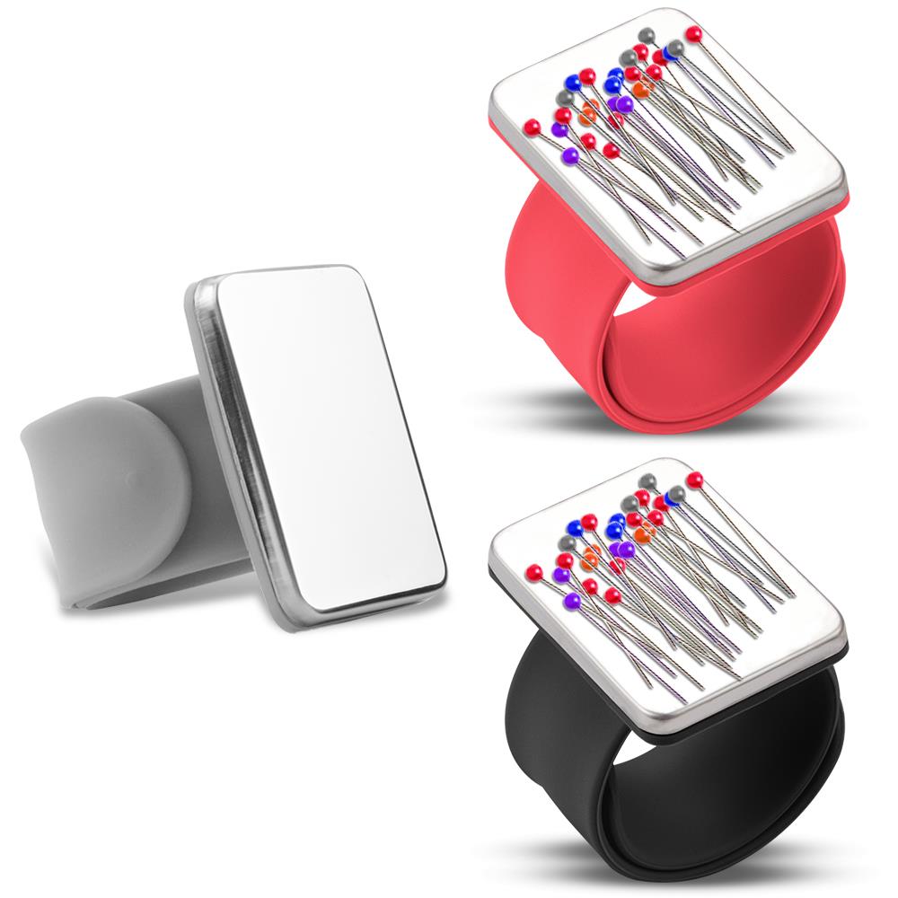 Pin-Soporte de cojín magnético para costura, pulsera de silicona con 3 colores