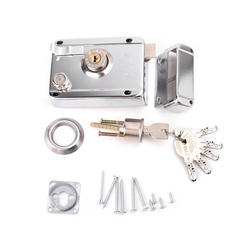 Buitenkant Ijzeren Deur Sloten Beveiliging Anti-diefstal Slot Meerdere Verzekering Slot Hout Gate Lock Voor Meubels Hardware: Left
