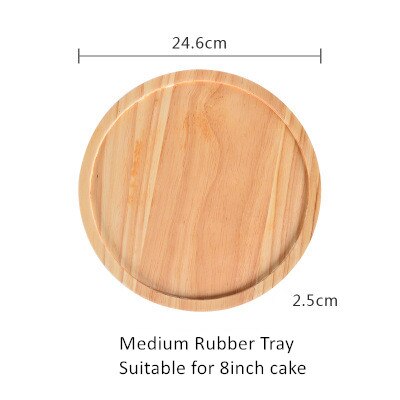 Roterende kakefat tre bursdagsdessert utstillingsbrett fruktfat husholdnings serveringsfat bakeri lage kakestativ glassdeksel: Medium gummibrett