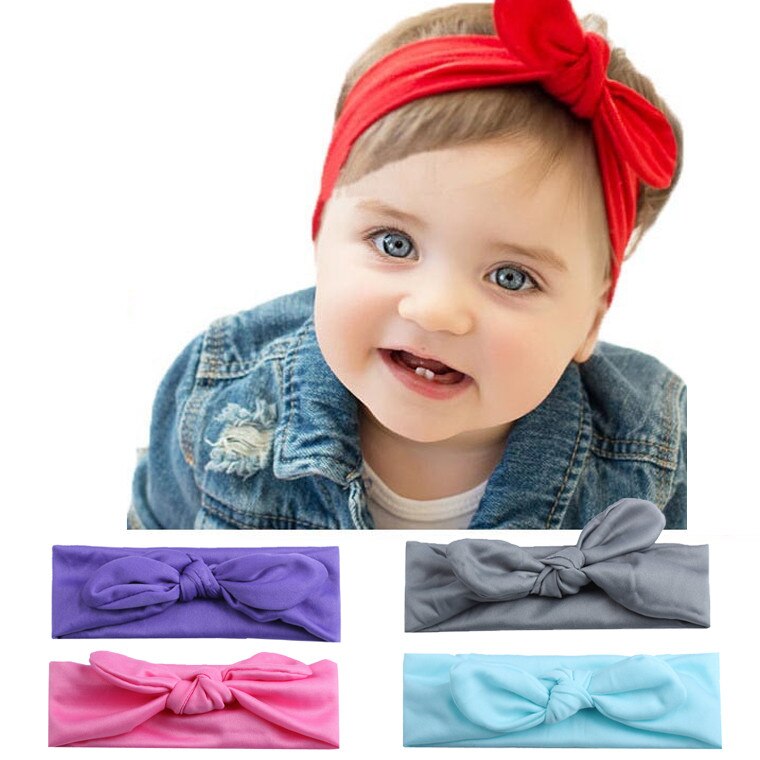 Baby Kinder Mädchen Kaninchen Bogen Ohr Haarband Stirnband Turban Knoten Kopf Wraps baby mädchen stirnbänder