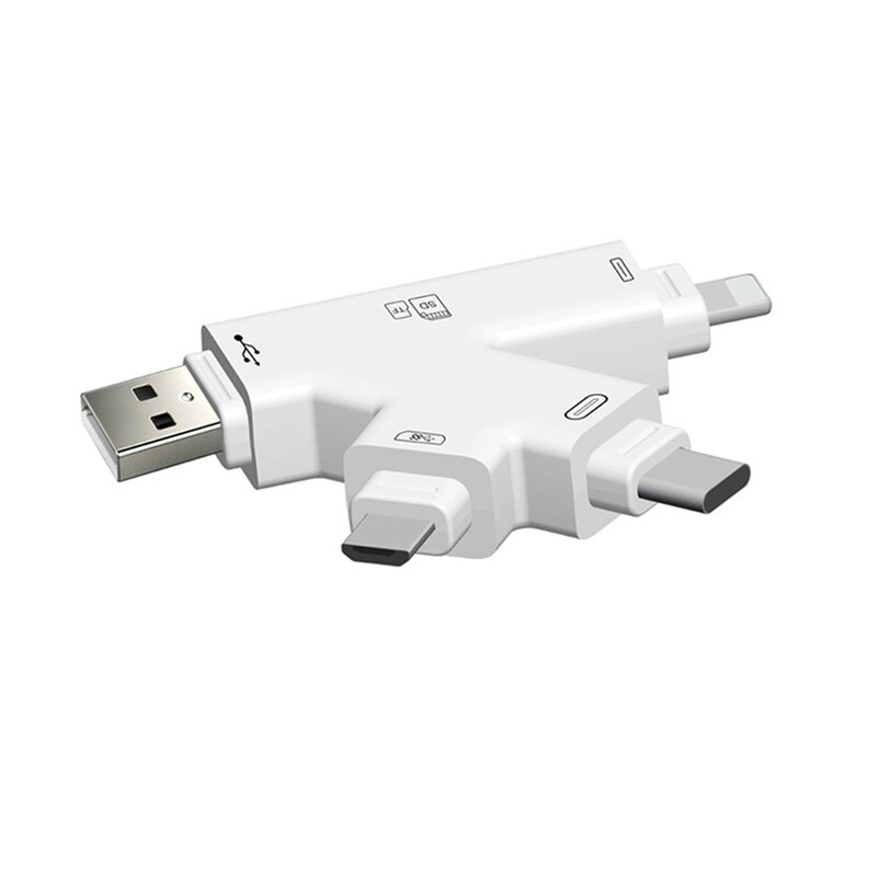 Pen drive 4 em 1 para ipad, acessório para leitura de cartão micro sd e tf, usb, para mac e pc