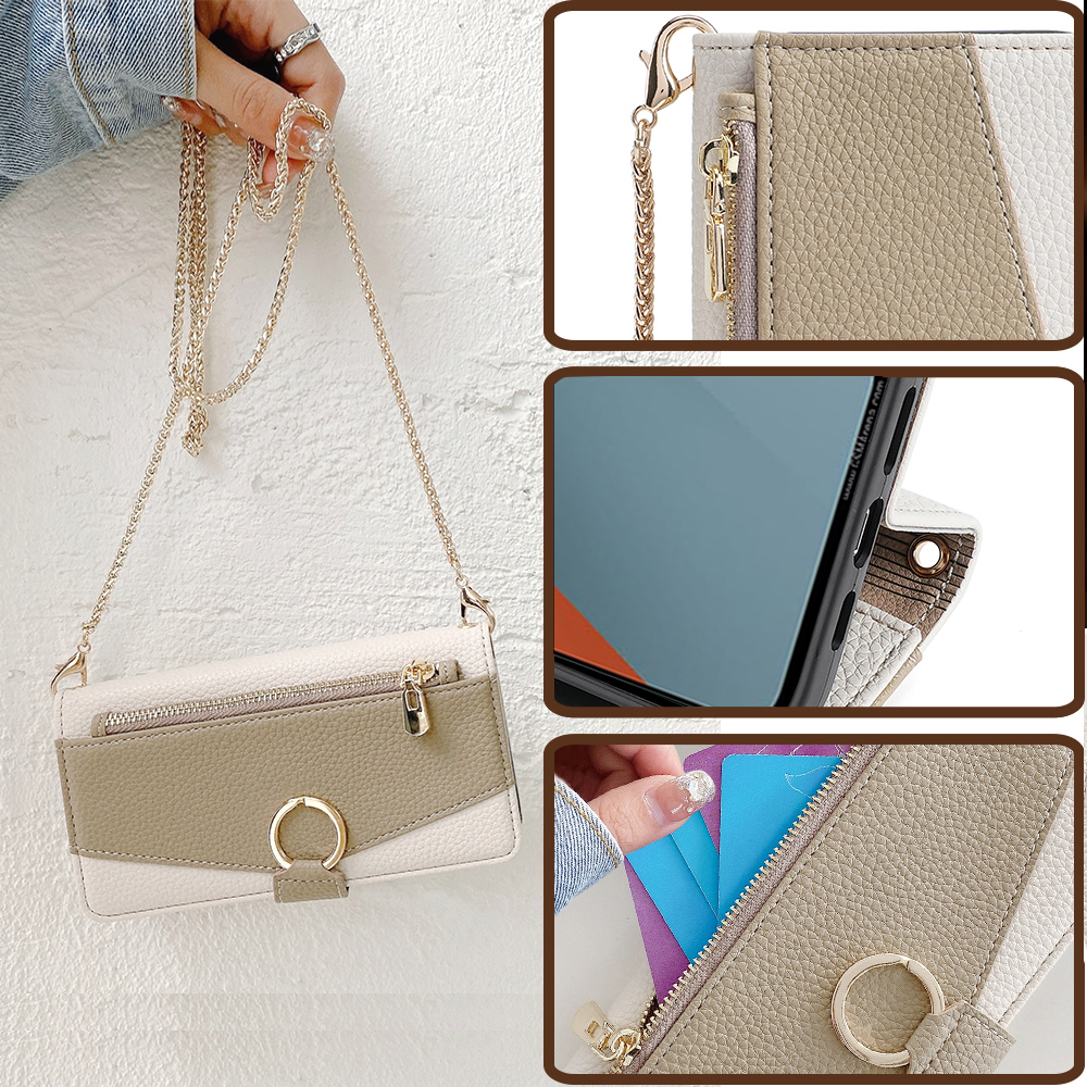 Redmi Note 13 Pro Crossbody Phone Case for Xiaomi Redmi Note 13 13R Pro Plus 13C 5G Poco X6 M6 Pro Wallet Case with Metal Chain