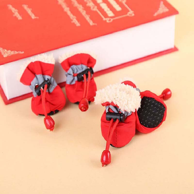 Zapatos de invierno para perros de compañía, botines impermeables de lluvia y nieve, zapatos antideslizantes de goma para cachorros pequeños, accesorios de calzado