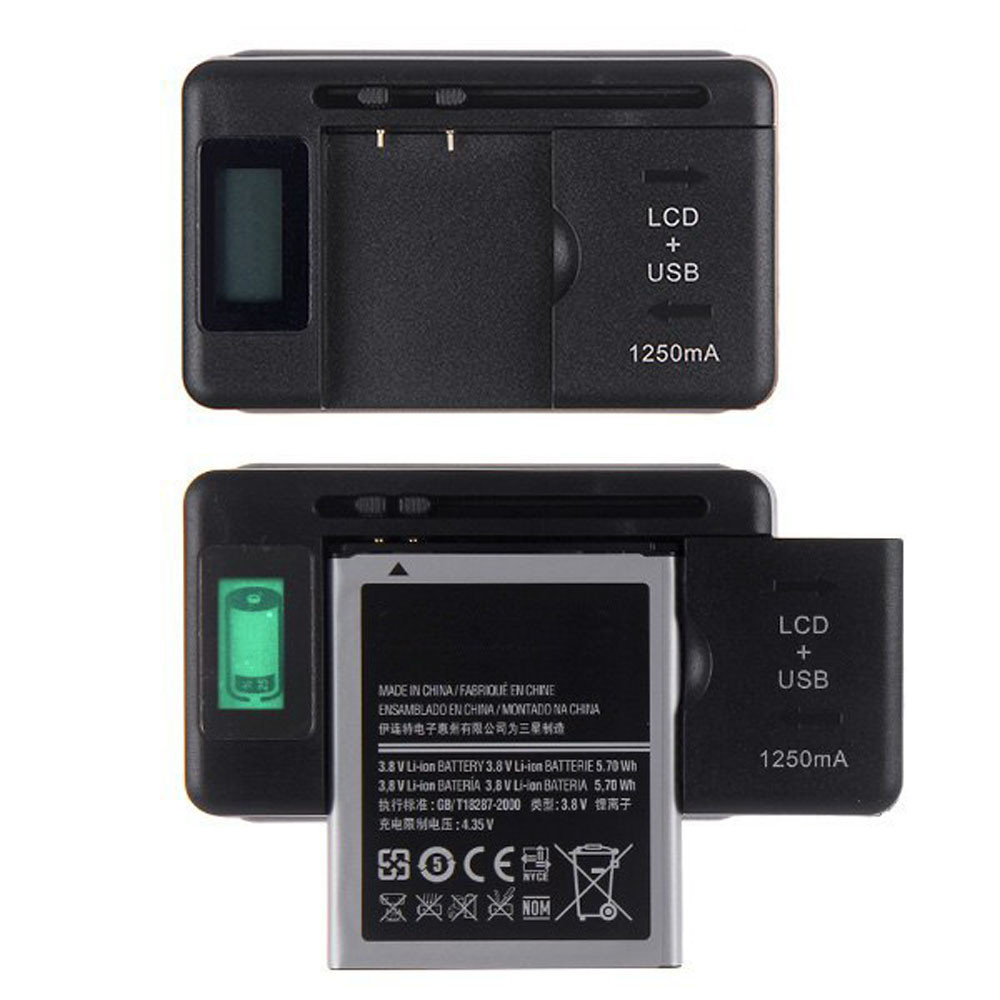 For Cell Phones LCD Indicator Screen Universal Mobile Battery Charger + USB-Port