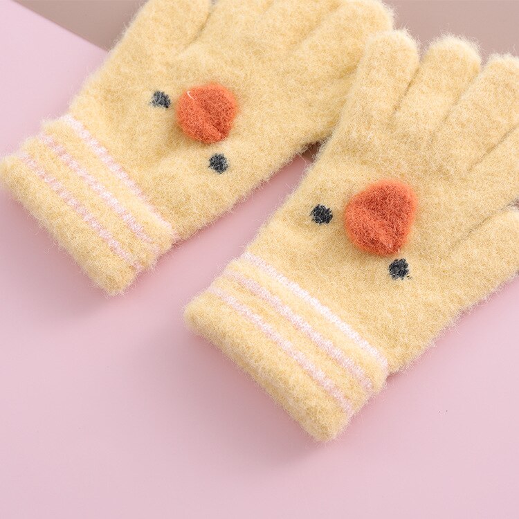 3 ~ 5Y Winter/Herfst Kinderen Warme Handschoenen Kids Vingers Super Zachte Gebreide Jongens Handschoenen Carton Meisjes handschoenen Voor Kids