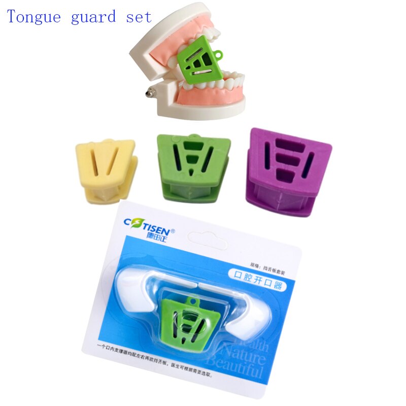 Tandheelkundige Orthodontische Materialen Orale Siliconen Bite Pad Tandheelkundige Mond Prop Tong Guard Kit S/M/L Tandheelkunde Mond opener 3Pcs/Kit