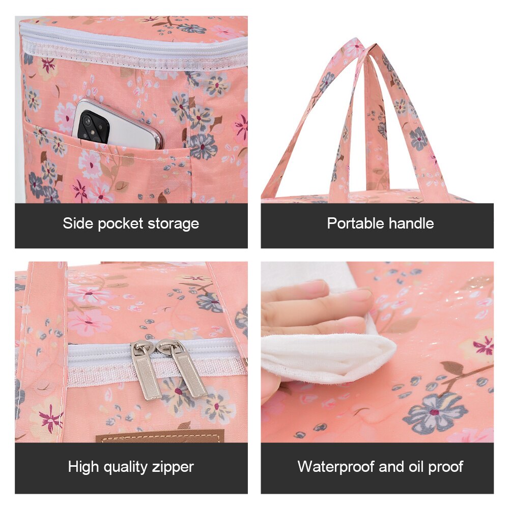 Portable Lunch Bag Thermal Insulated Lunch Box Tote Cooler Handbag lunch bags for women Convenient Box Tote Food Bags