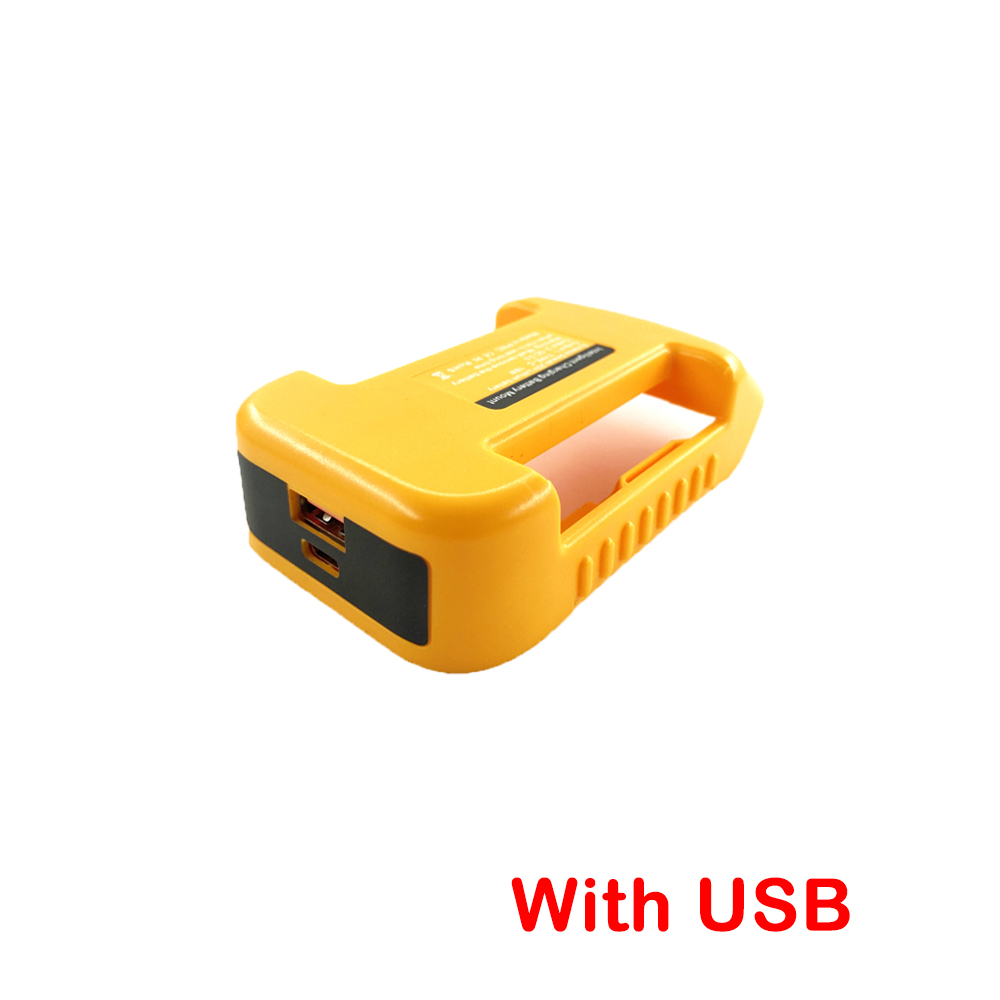 USB Charger Adapter Compatible For Makita For Dewalt For Milwaukee 18V Li-ion with USB Type-C Battery Holder Fast Charging: light yellow