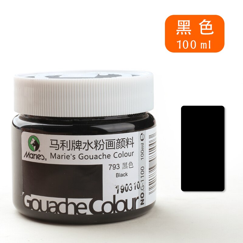 100ml Acrylic Water-Based Color Inks for Textiles Screen Printing Stencil Clothes/Cardboard/Fabric/Paper Pigment DIY Paints Tool: Black