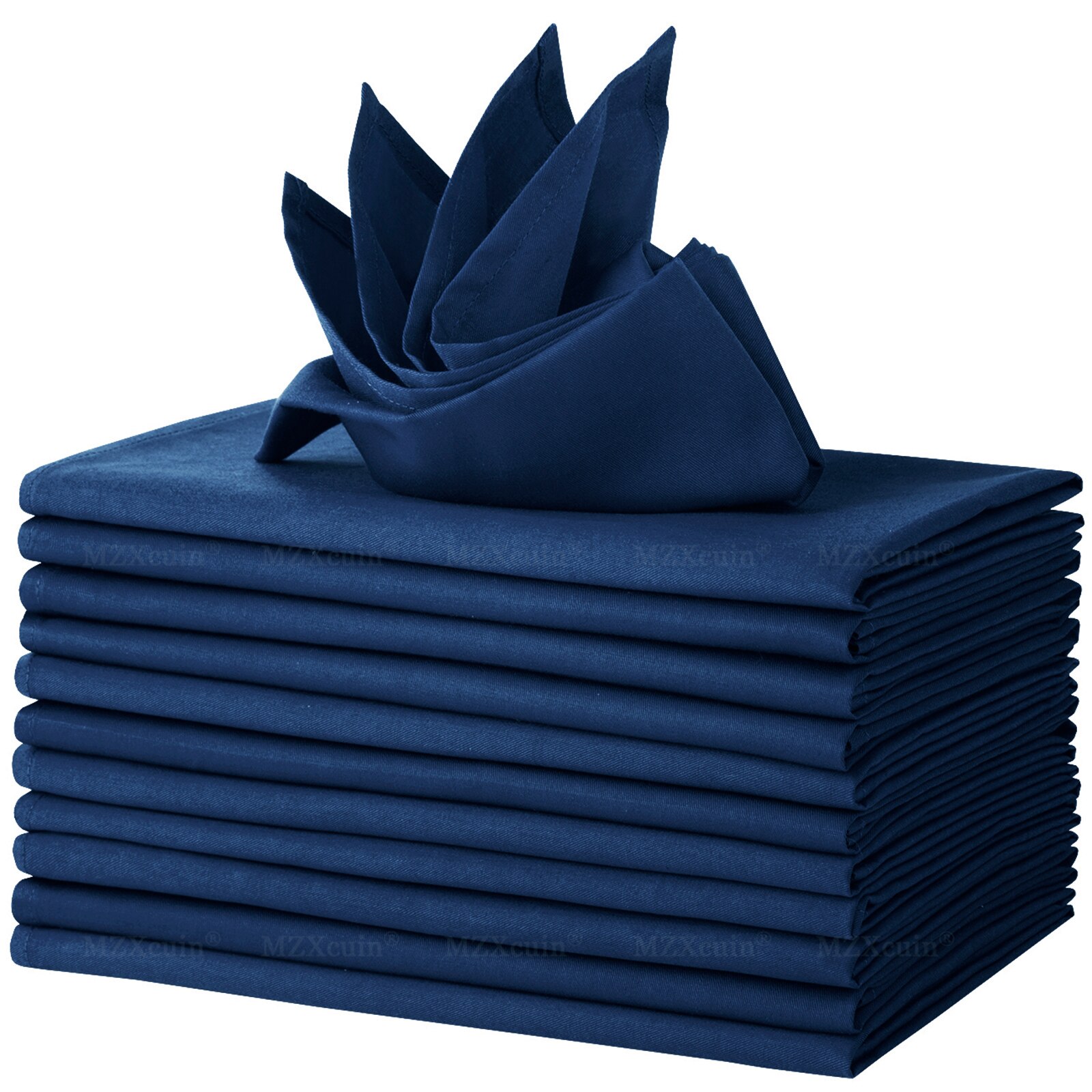12 Stuks Servetten Katoenen Servetten Doek Bruiloft Servet Diner Servet Voor Bruiloft Party 46X46 Cm: Navy blue