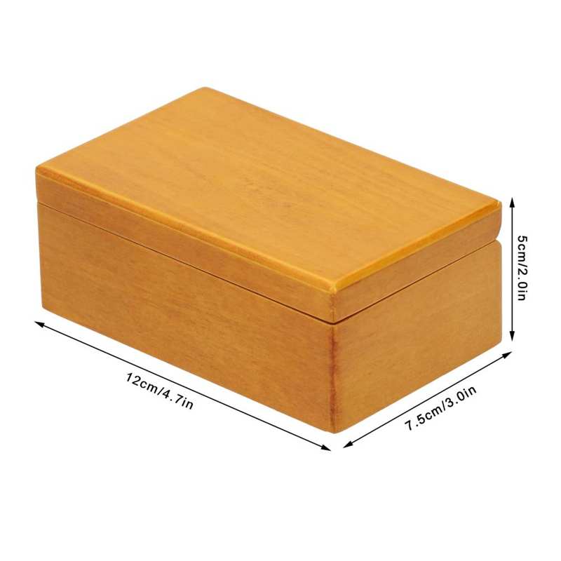 Musical Jewelry Storage Case with Mirror Desktop Music Box Wooden Decoration