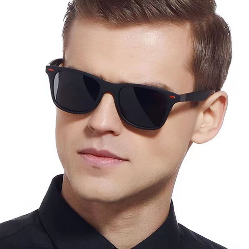 Herre solbriller mænd kvinder klassiske firkantede plastik køresolbriller sorte rejsebriller  uv400 oculos de sol