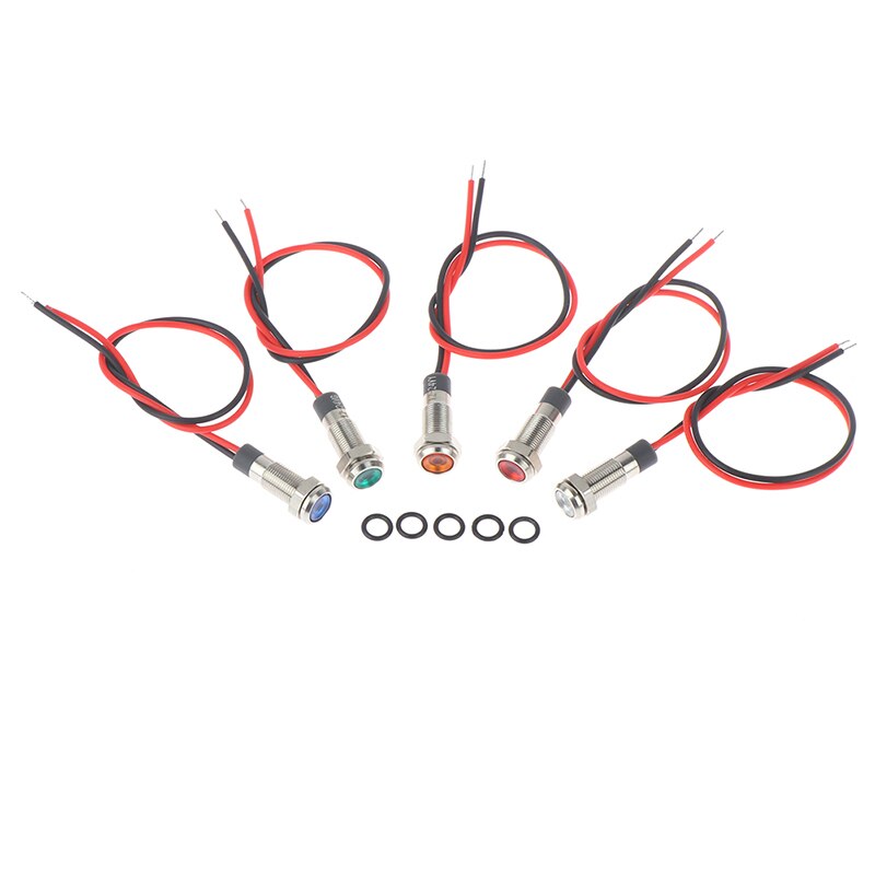 IP67 Waterproof LED Metal Warning Indicator Light 6mm Signal Lamp 3v-6v/12-24V /220v