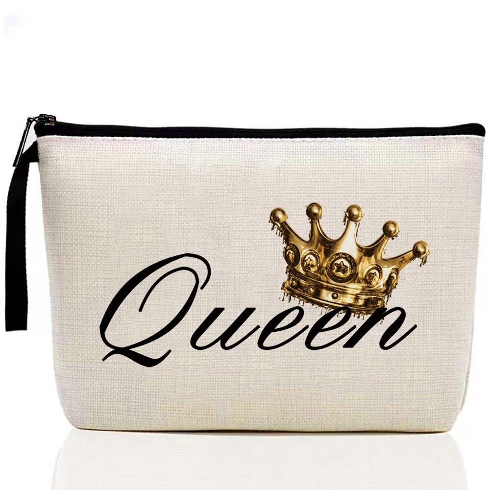 Meisje Make-Up Tas Queen Patroon Klassieke Organizer Bag Zakjes Voor Reistassen Pouch Vrouwen Opslag Cosmetische Tas: Queen 2