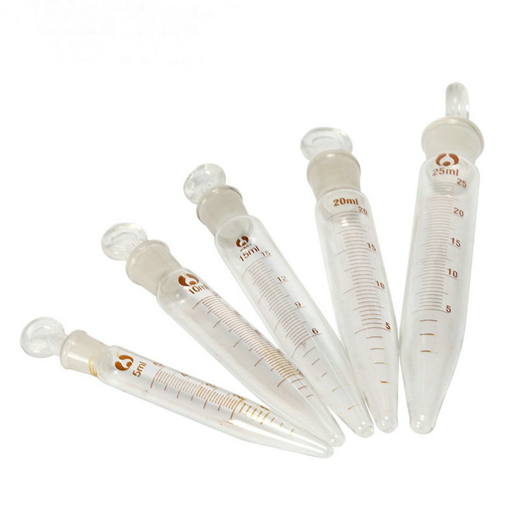 10 Stks/partij Afgestudeerd V-Vorm Bodem Glas Afgestudeerd Centrifugebuis 5Ml 10Ml 15Ml 20Ml 25ml Met Slijpen Mond