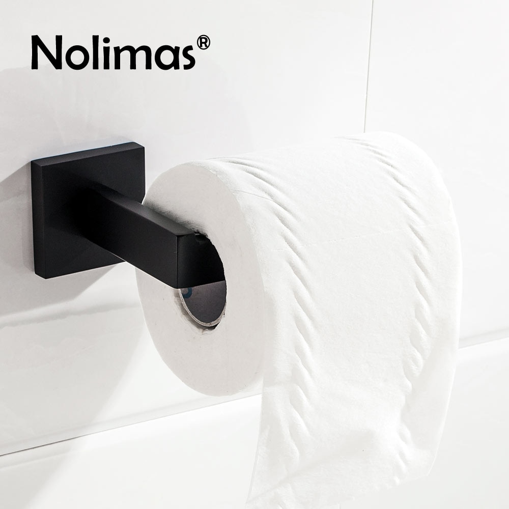 SUS 304 Roestvrij Staal Zwart Toiletrolhouder Badkamer Toiletrolhouder Voor Roll Papieren Handdoek Vierkante Badkamer Accessoires