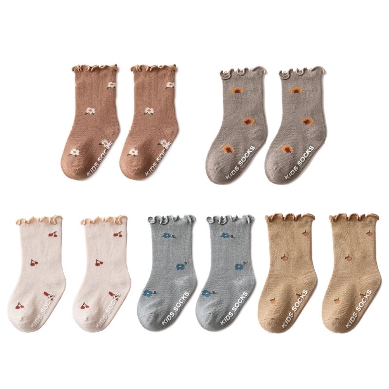Toddlers Girls Frilly Socks Baby Ankle Sock Children Anti Slip Infant Floor Sock P31B