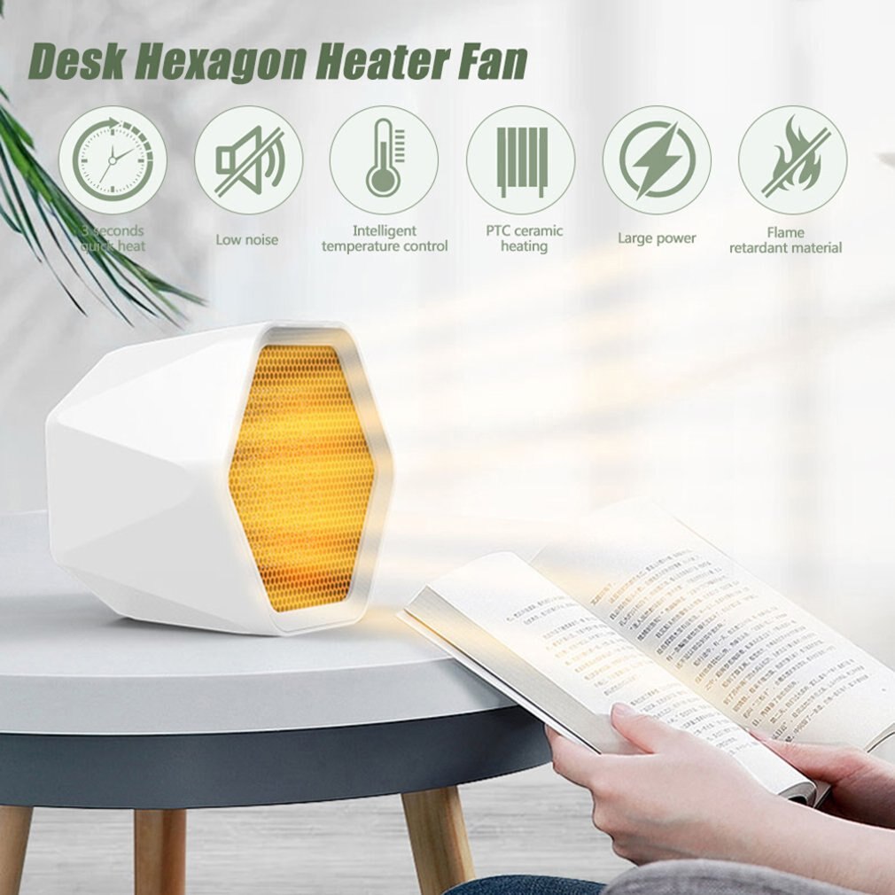 Mini Hexagonal Desktop Heater PTC Ceramic Heating Household Office Desk Portable Electric Heater Low Noise