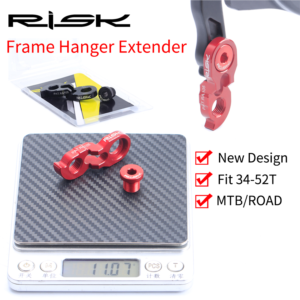 Risiko sykkel bakskifter henger forlenger sykkel hale krok forlengelse aluminium sykkelskifter adapter 40t 42t 46t sykkel deler