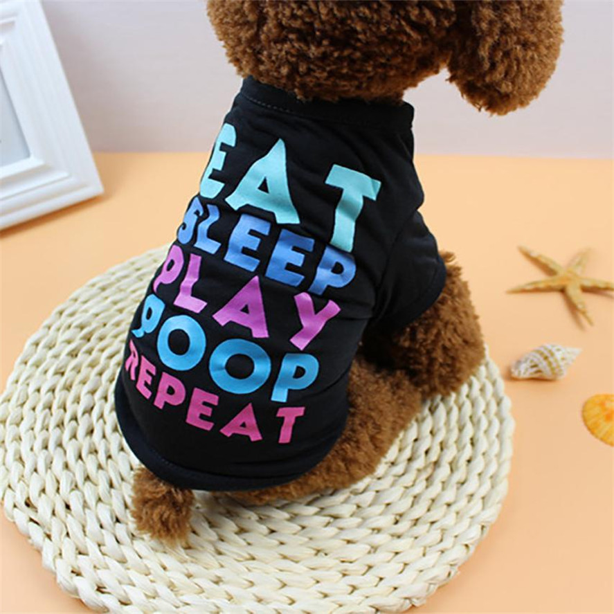 Hundet-shirt 1pc sommer hundetøj polyester t-shirt hvalpekostume til lille hund kæledyrstøj størrelse xs / s / m / l / xl bedst