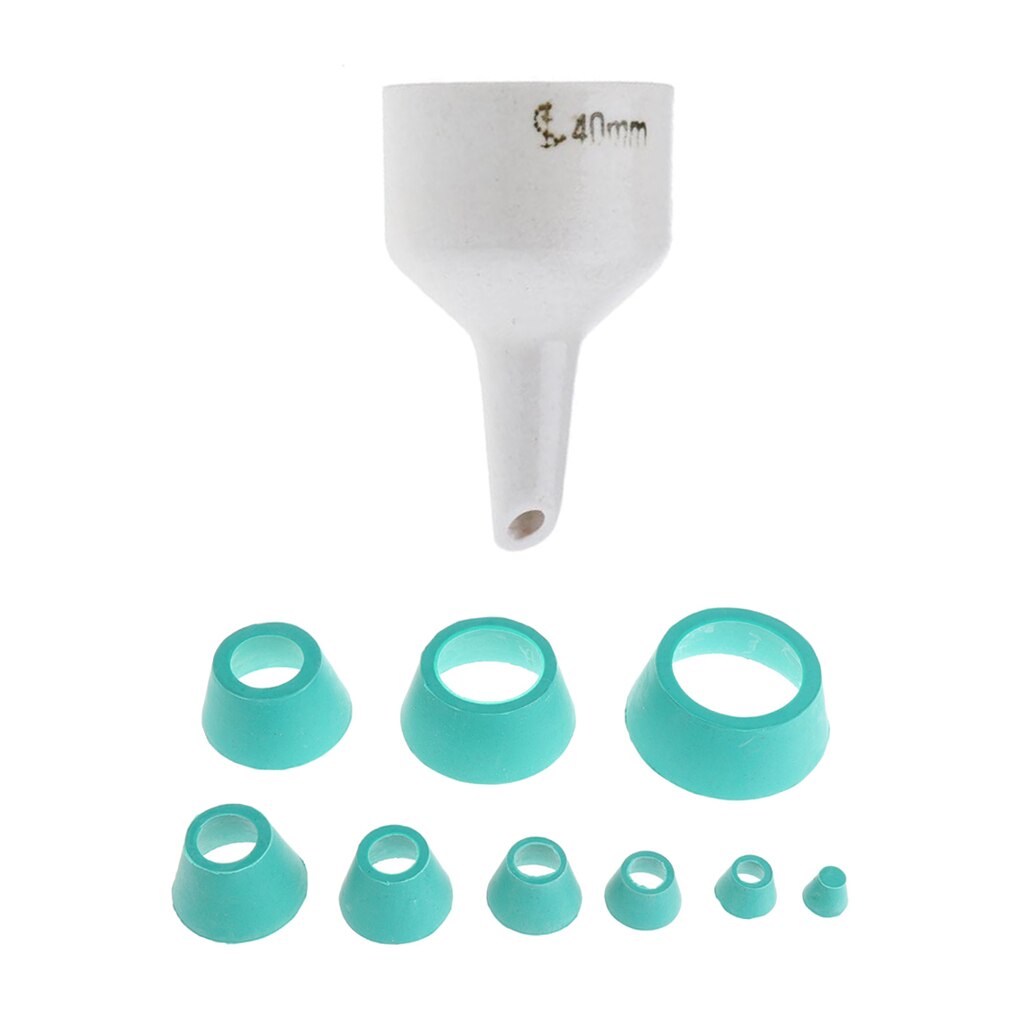 Pack of 9pcs Rubber Buchner Funnel Flask Tapered Filter Adapter Cone Set&amp;Porcelain Buchner Funnel Chemistry Labware 40mm