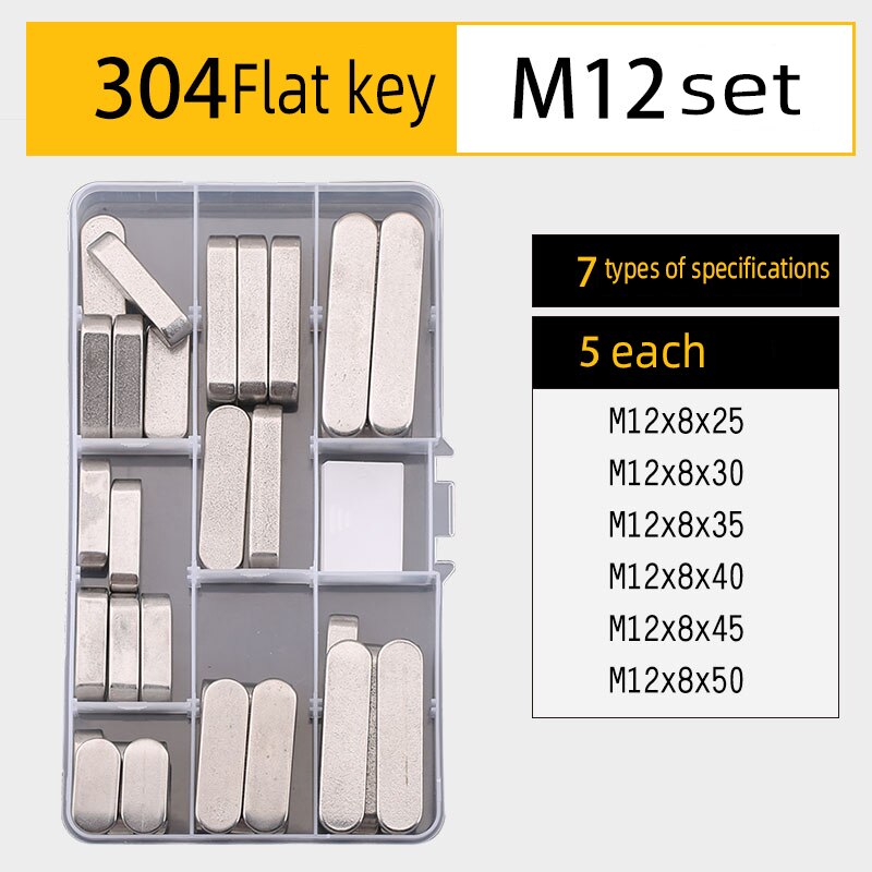 304 stainless steel split pin elastic pin cylindrical pin pin key set: 304Flat(keyM12set