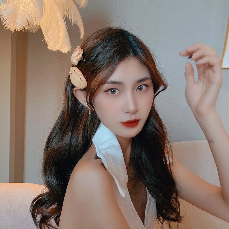 Version Biscuits Barrette Personality Girls Cute Hairpins Children Funny Headwear Korean Kids Hair Accessories