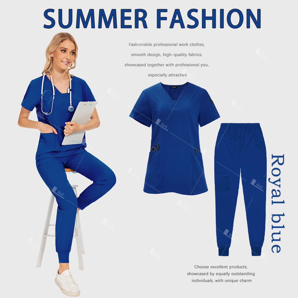 Uniformes quirúrgicos para mujer, conjunto exfoliante médico para enfermera, salón de belleza, ropa de trabajo, top, pantalones, Spa, médico, traje clínico de enfermería