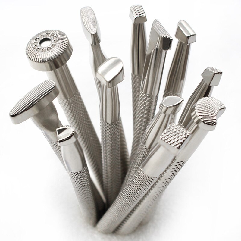Combination Leather Stamp Tool Kit for Leathercraft Hand Working Patterns Stamping Set Carving Patterns Handmade Printing: 12 Pcs Set
