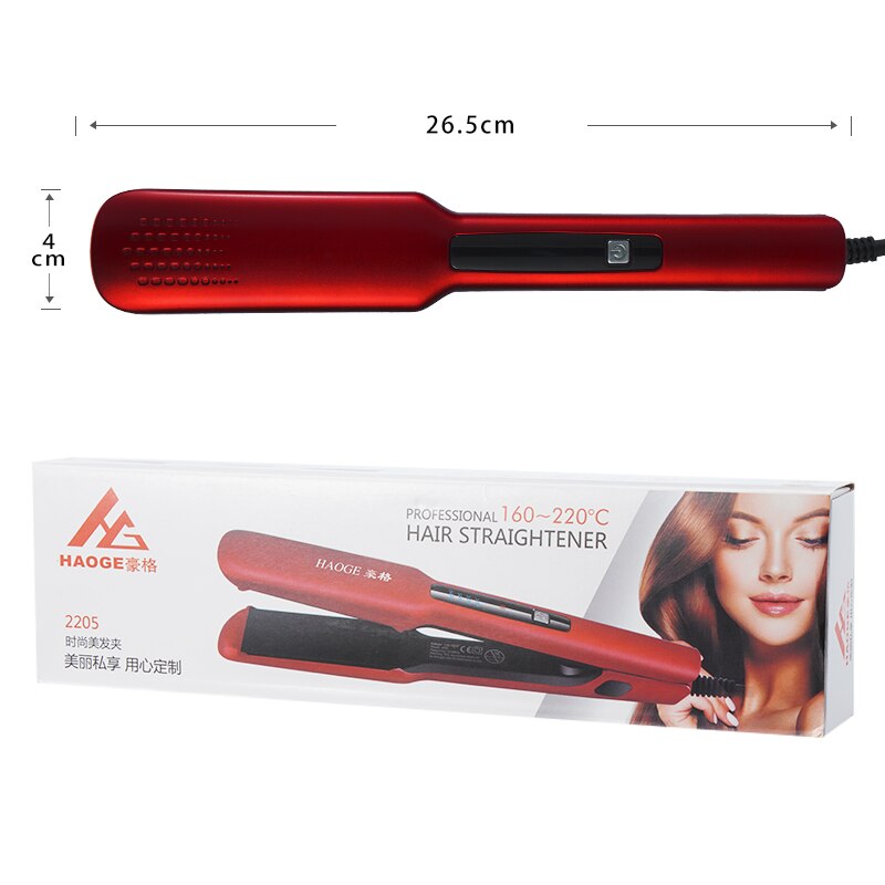 Multifunctional Hair Straightener Ceramic Coated Plate Hair Curler Hair Comb Straighteners Curling Hair Iron F45: GREEN WITH BOX