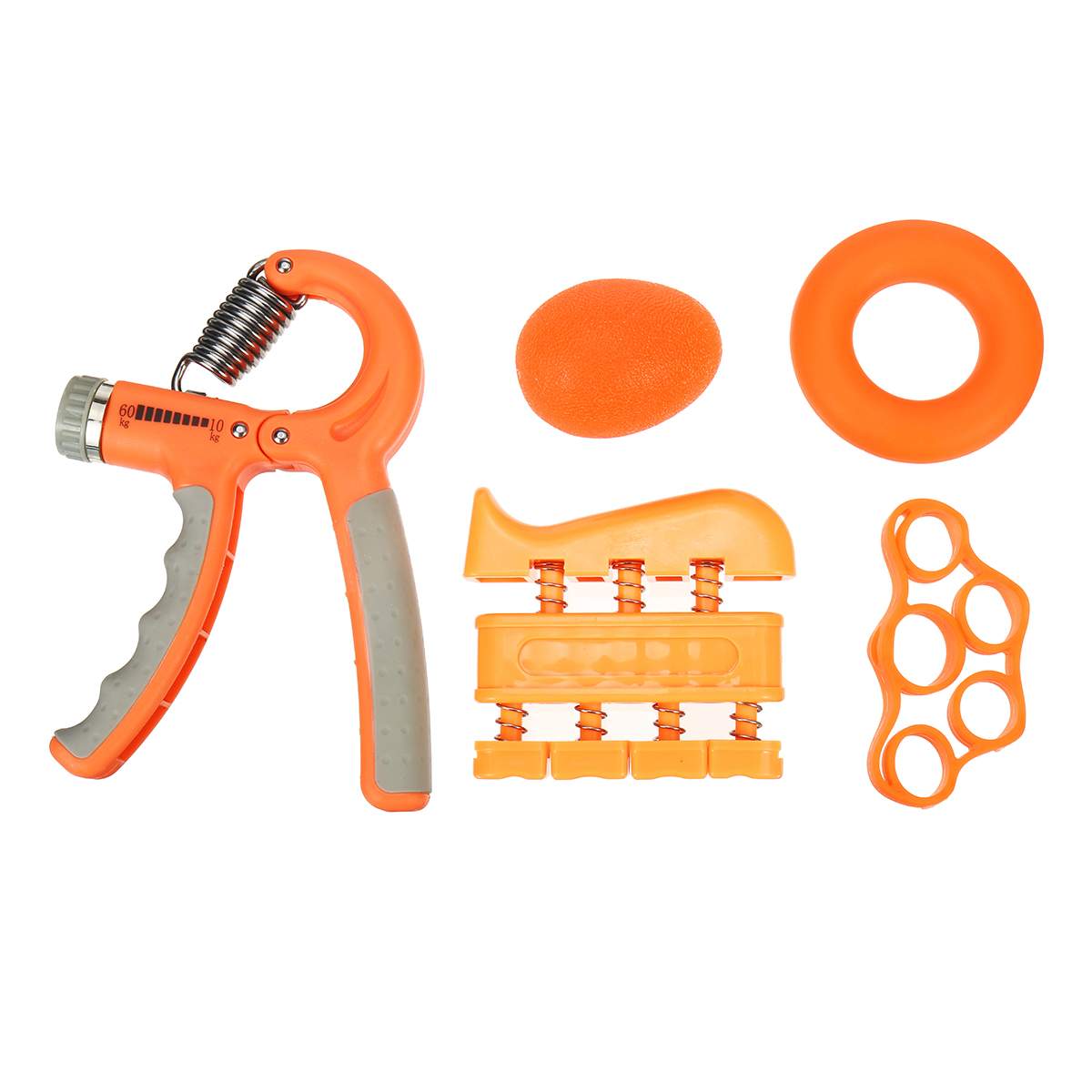 6Stck einstellen Fitnessstudio Fitness Einstellbare Hand Griff Finger Unterarm Stärke Muskel Erholung Hand Greifer Trainer Trainer Ausbildung Bausatz: Orange