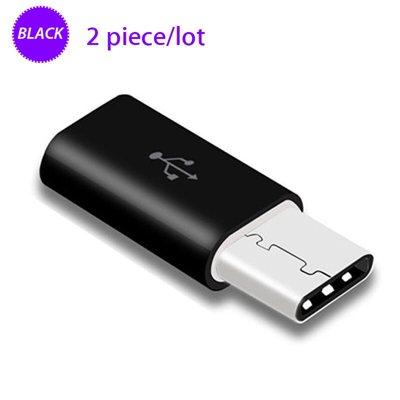 8MM Long USB Type C Adapter For Blackview Bv9700 Bv9600 BV8000 BV9000 Pro S6 Micro USB Female To Type C Male Converter Cable: Black