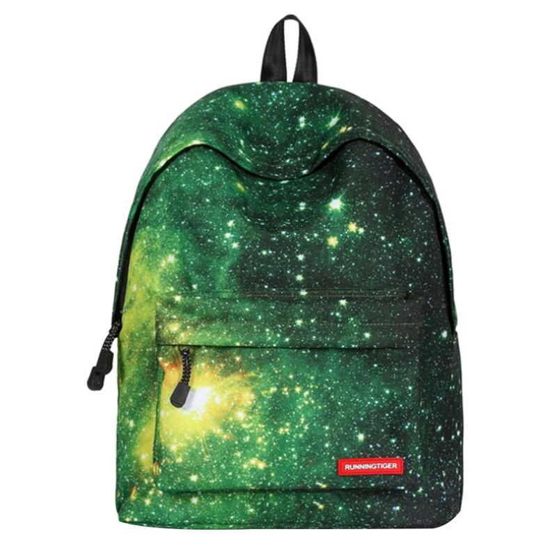 2 pcs/set Women Backpack Stars Universe Space Printing Female Canvas Backpacks Teenage Girls School Men Bag: Without small bag