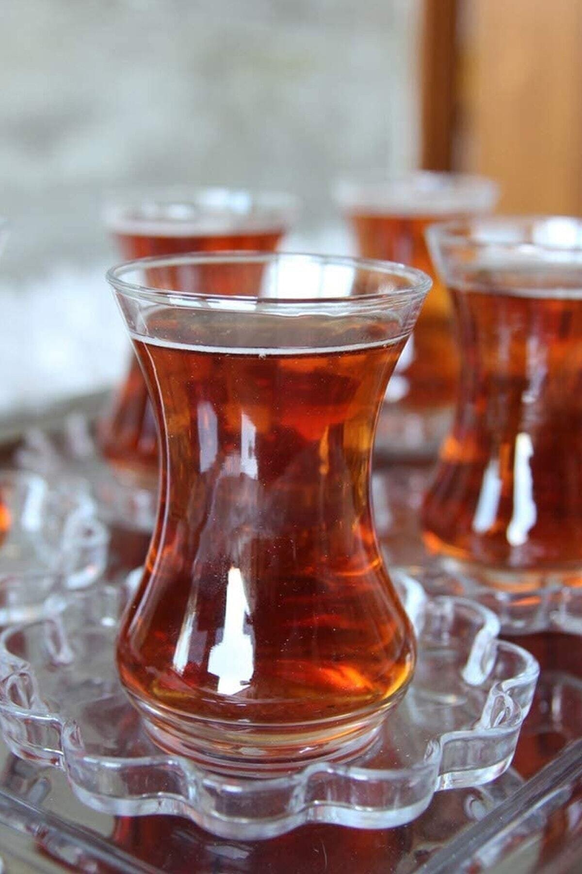 Verres à thé turcs 6 personnes, tasses Melis