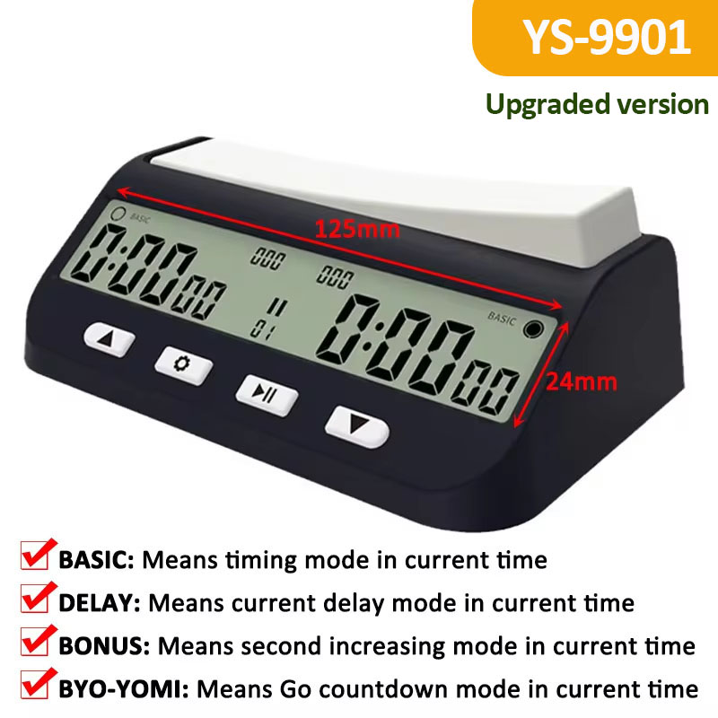 YS-902/YS-9901 Professionele Schaakklok Tel Omhoog Multifunctionele Digitale Schaaktimer Bordspel Stopwatch: Oranje