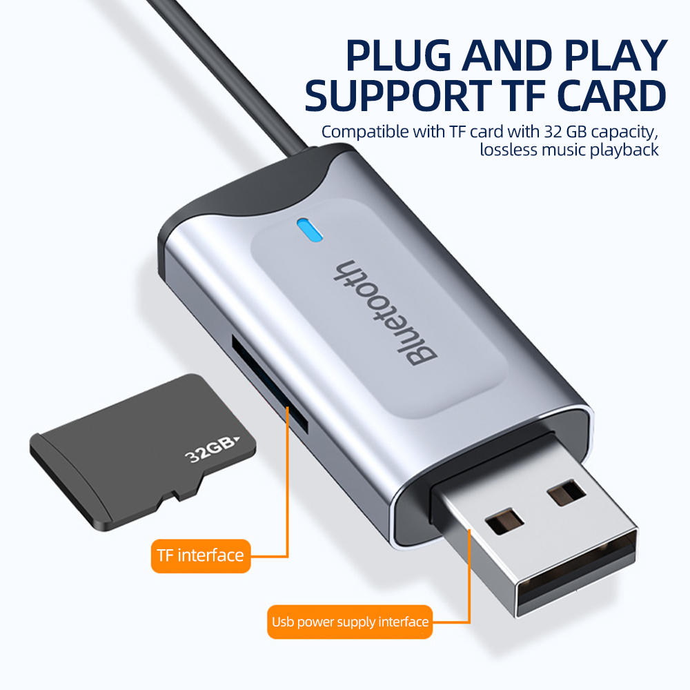 Bluetooth 5.3 Aux Adapter Wireless Car Bluetooth 5.0 Receiver USB to 3.5mm Jack Audio Music Mic Handsfree for Car Speaker