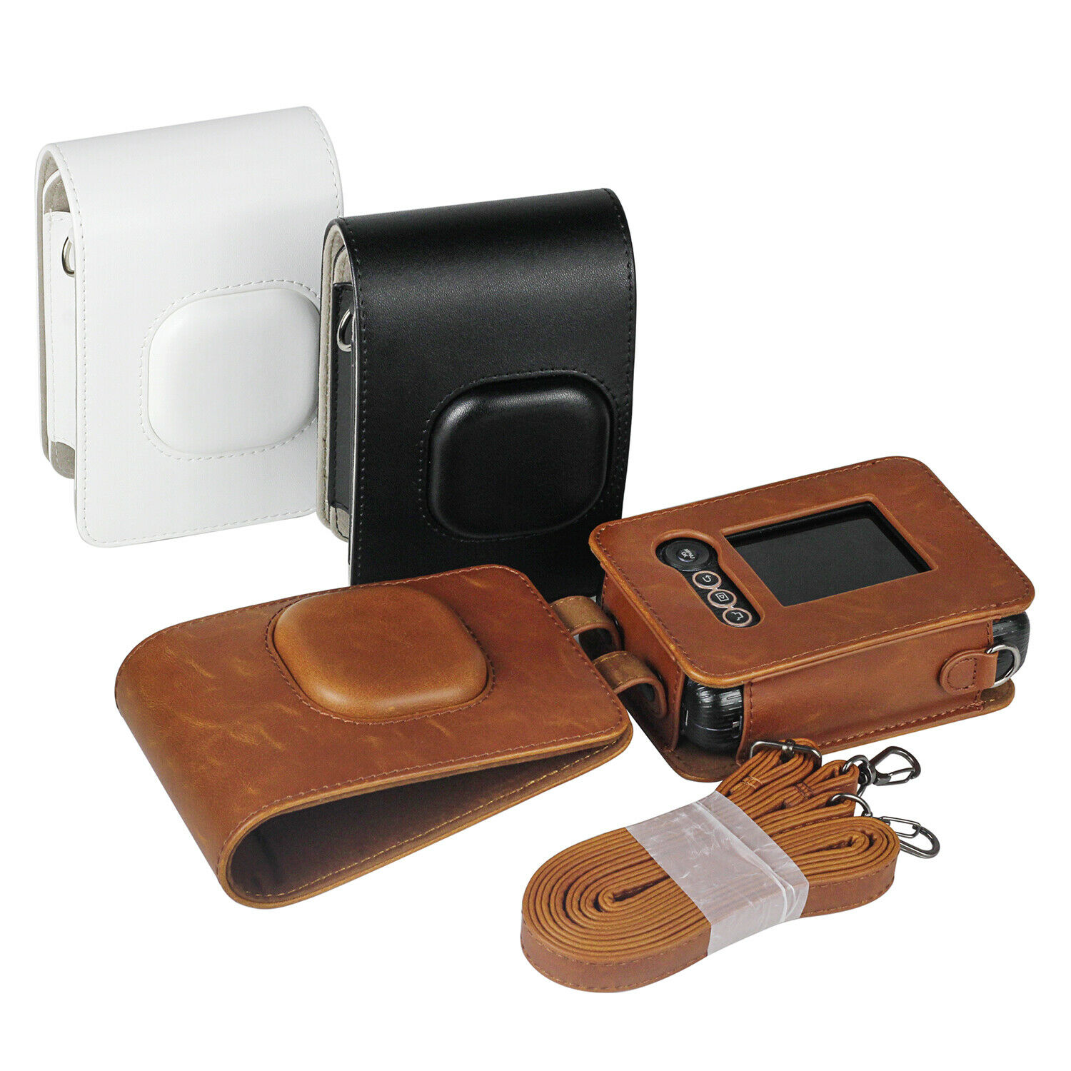 Für Fujifilm Instax Mini Liplay Hybird sofortig Film Kamera Tasche fallen PU Leder retro Schwarz Braun Weiß Tragen Abdeckung Schulter Taschen