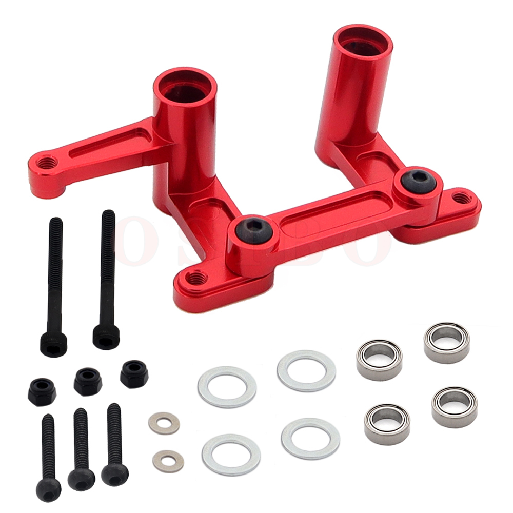 1set RC Aluminum Alloy Steering Bellcrank Set Replaces Traxxas Part 3743 Billet 6061 Aluminum Atomik for 1/10 Traxxas Slash 2WD: Red