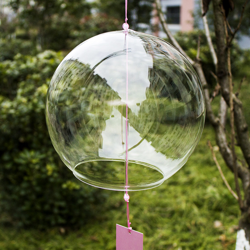 Vidro transparente Wind Chime, DIY Graffiti pintados à mão Wind Chime, adequado para decoração ao ar livre, Festival da Primavera: Grey